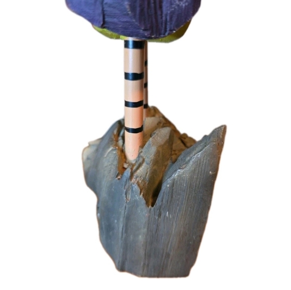 Whimsy Creations Colorful Wooden Carved OWL W/ Witch HAT 2015 Laura Benge 14.5" - Picture 14 of 16